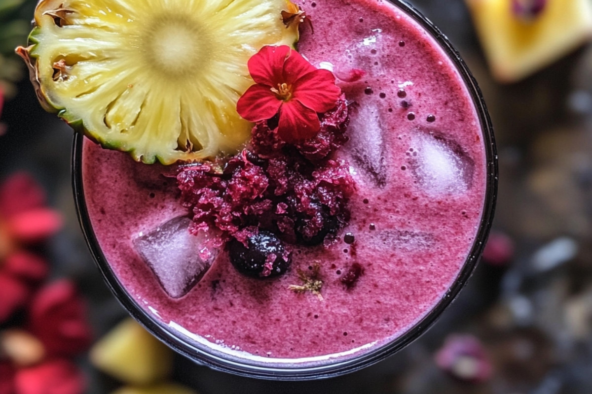 Delicious Zesty Hibiscus Pineapple Smoothie