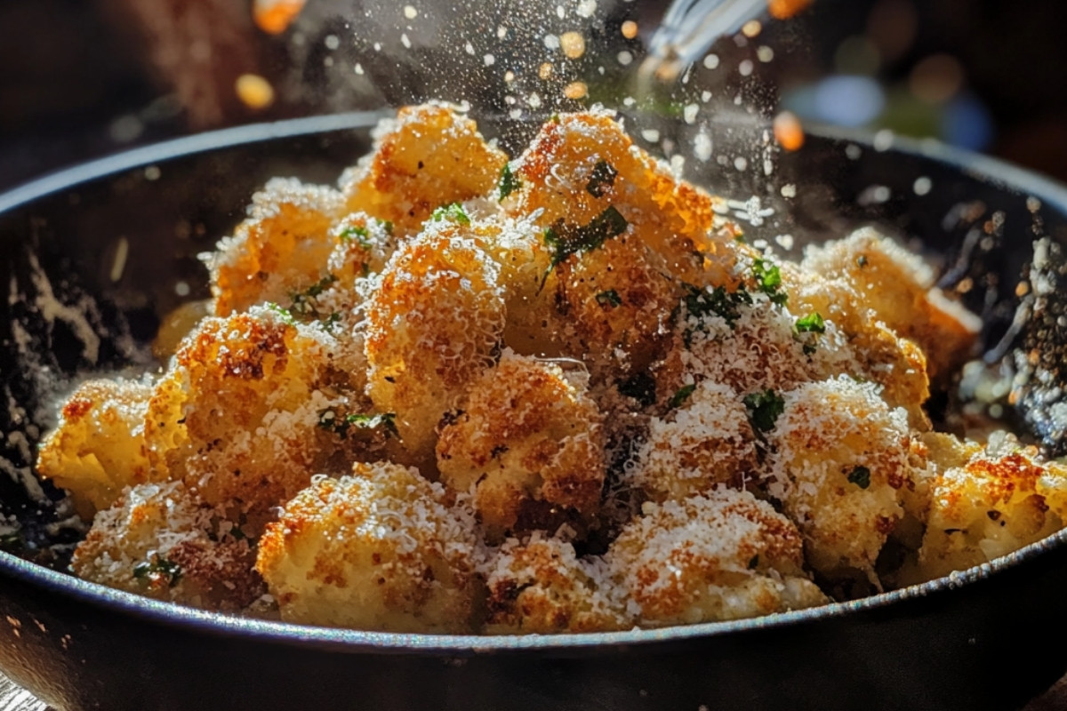 Deliciously Golden Parmesan Roasted Cauliflower