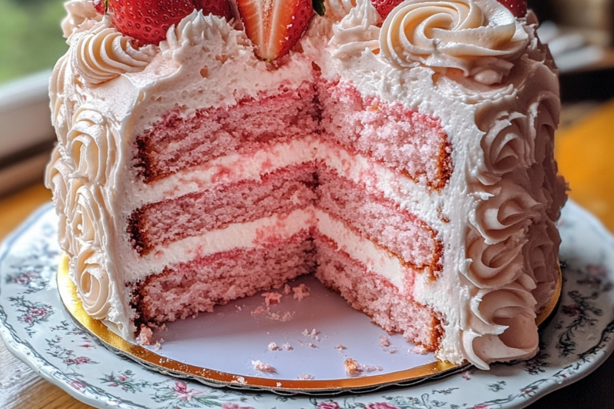 Delightful Fluffy Strawberry Dream Cake