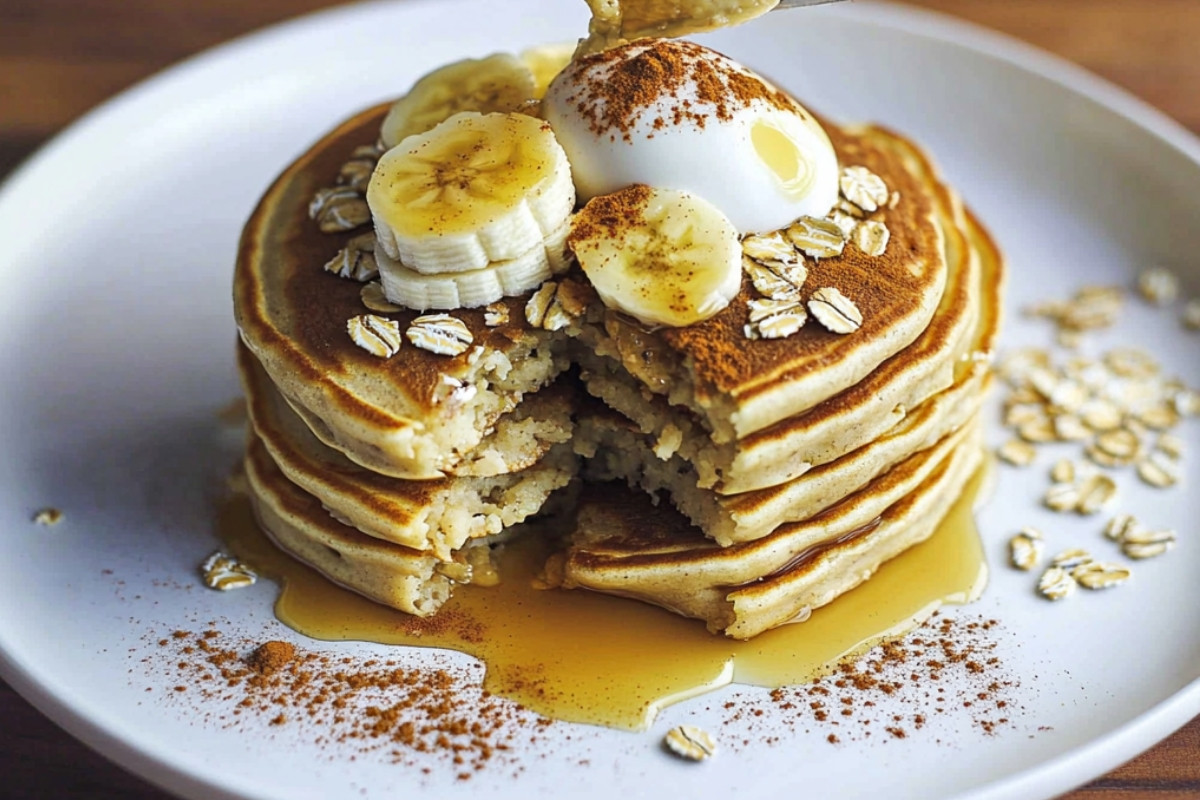 Banana Oat Protein Pancakes Delight