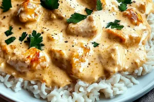 Creamy Delight Smothered Chicken and Rice