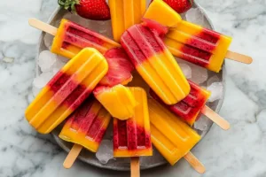 Delicious Strawberry Mango Popsicles