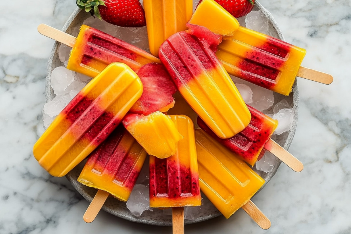 Delicious Strawberry Mango Popsicles