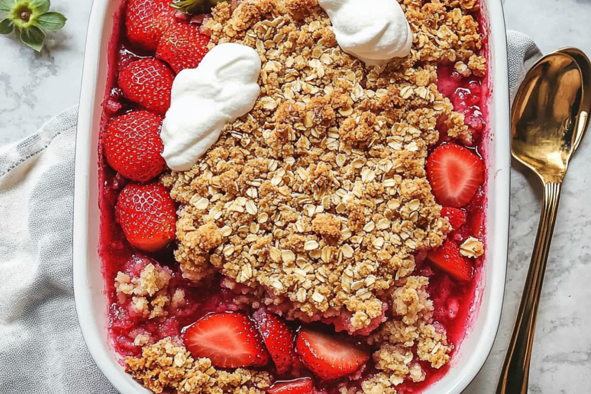 Delightful Old-Fashioned Strawberry Rhubarb Crisp