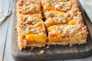 Peaches and Cream Delightful Crumble Bars