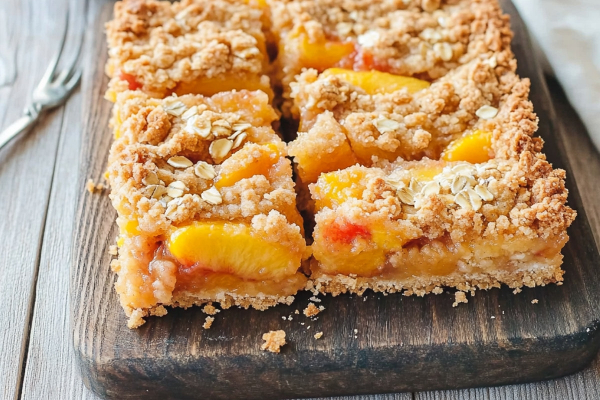 Peaches and Cream Delightful Crumble Bars