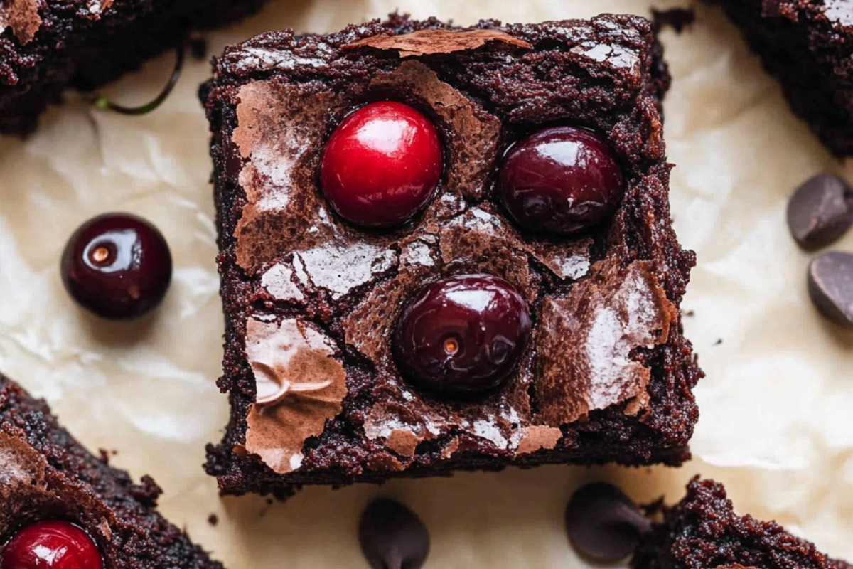 Roasted Cherry Delights Brownies
