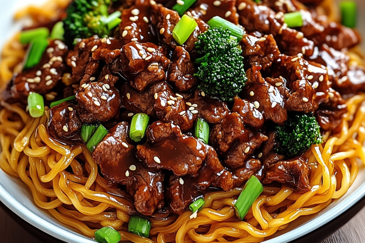 Sticky Beef Noodles Delight