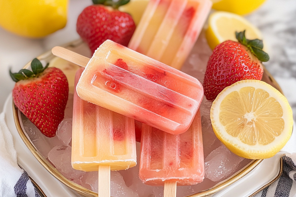 Strawberry Lemonade Delight Popsicles