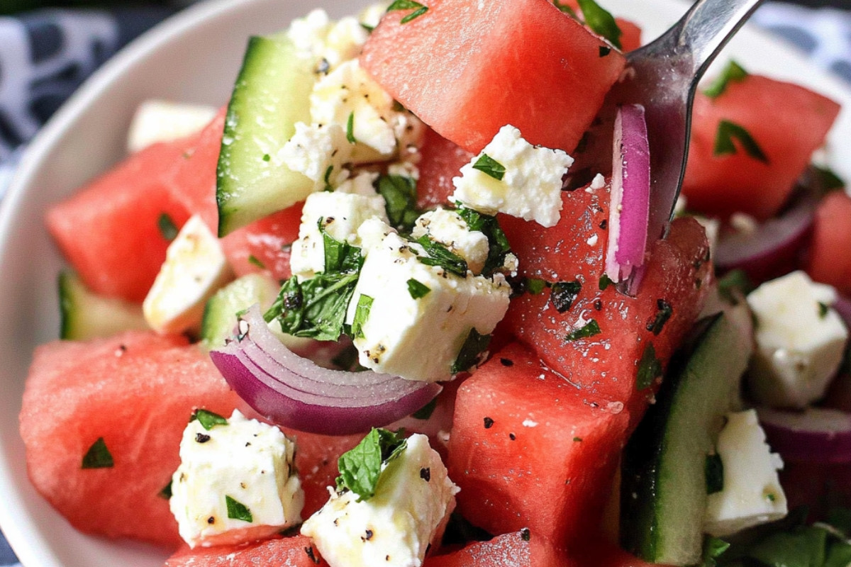 Fresh and Delightful Watermelon Salad with Feta and Mint