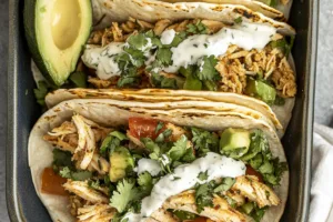 Shredded Chicken Tacos with Delightful Chimichurri Sauce