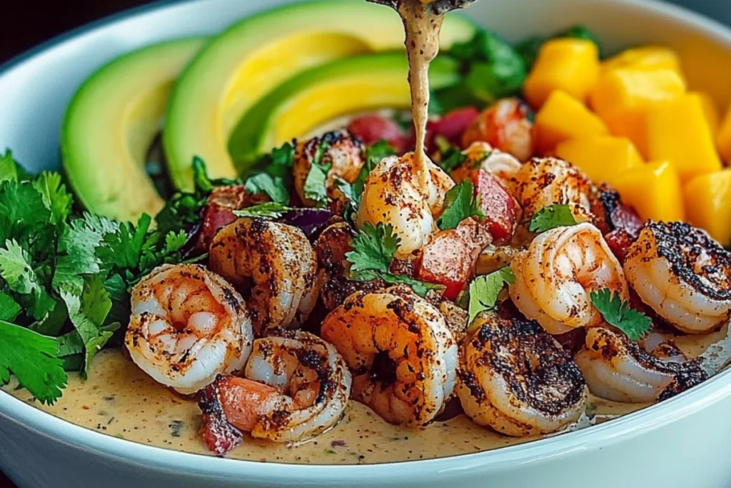 Shrimp and Avocado Bowls with Mango Salsa Delight