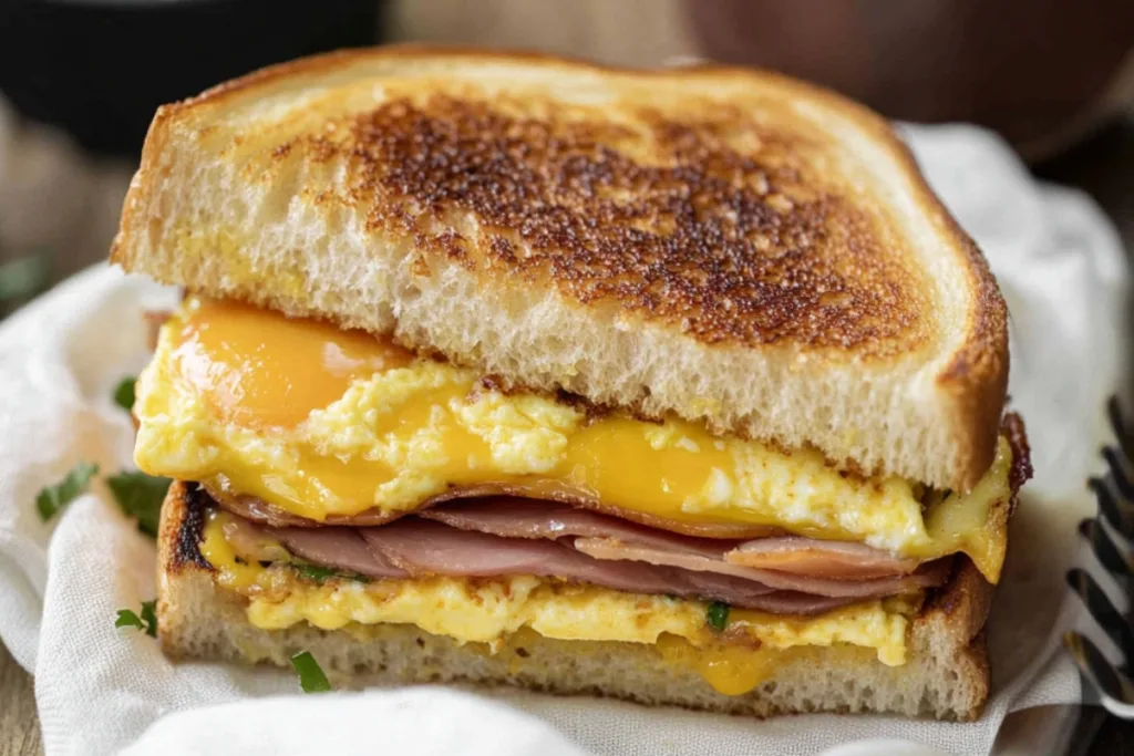 Egg and Ham Breakfast Sandwich