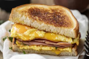 Egg and Ham Breakfast Sandwich