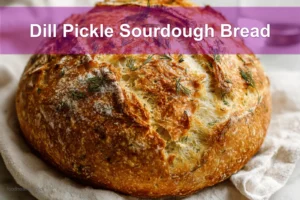 Dill Pickle Sourdough Bread showcased with natural lighting and minimal setup