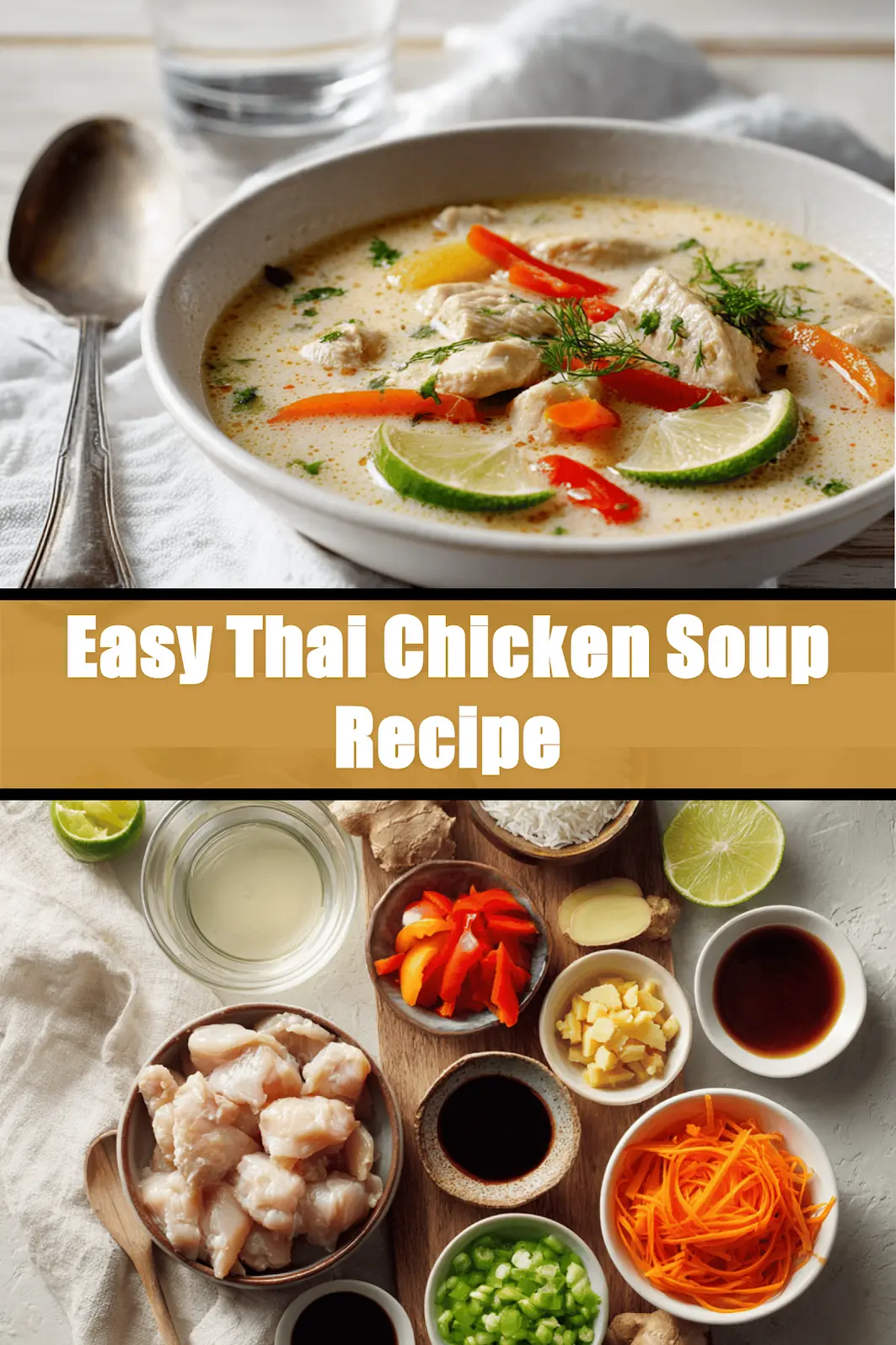 Easy Thai Chicken Soup Recipe for Delicious Comfort 6 Easy Thai Chicken Soup Recipe creamy coconut broth with chicken pieces colourful peppers and lime_pin