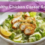 Healthy Chicken Caesar Salad: Delicious & Nutritious! 7 Healthy Chicken Caesar Salad with breaded chicken pieces panko crumbs romaine lettuce and spicy honey drizzle