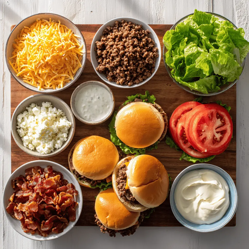 Loaded Crack Burgers featuring juicy beef patty, cheese, bacon, and sauce on a clean plate.