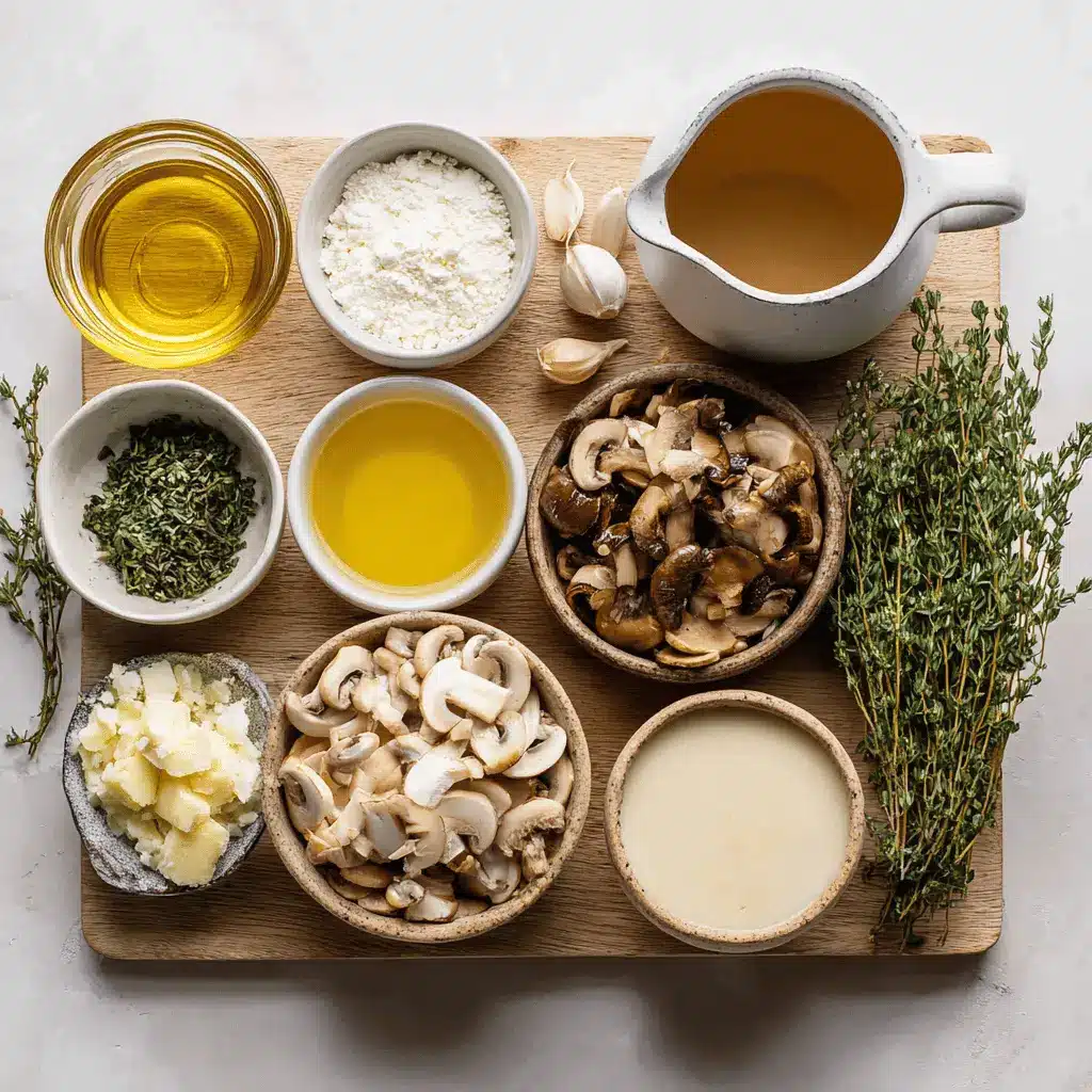Cream Of Mushroom Soup beautifully styled with minimal setup and rich creamy texture