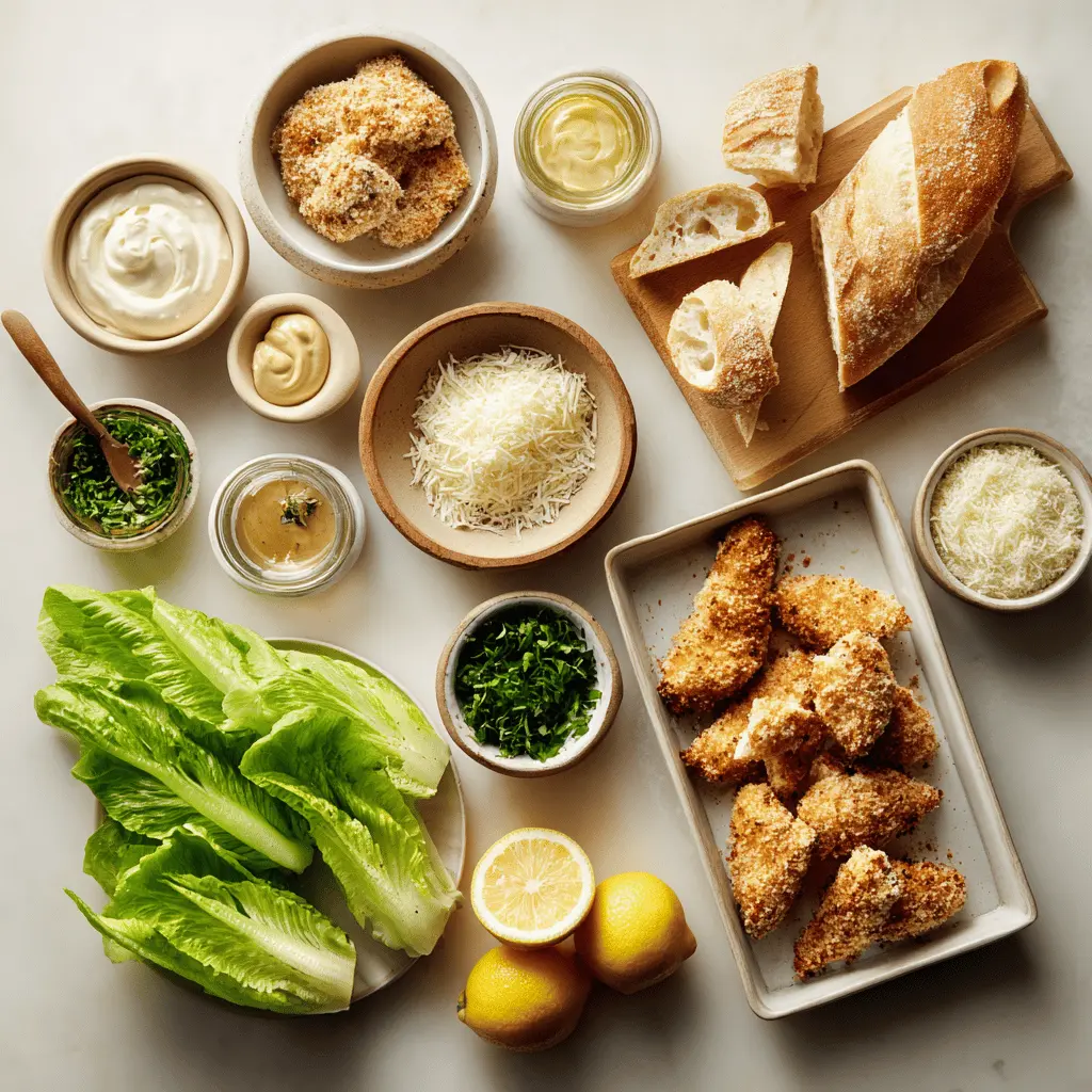 Crispy Chicken Caesar sandwich beautifully plated with golden bread and creamy filling