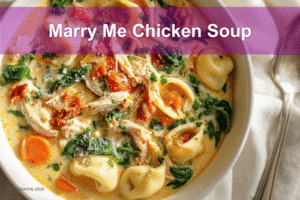 Marry Me Chicken Soup Recipe for Cozy, Flavorful Comfort Marry Me Chicken Soup in a white bowl, warm and inviting with vibrant ingredients.