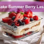 No Bake Summer Berry Lasagna beautifully layered with mascarpone and fresh summer berries.