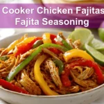 Slow Cooker Chicken Fajitas with Fajita Seasoning served with peppers onions tortillas and fresh limes