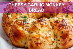 Cheesy Garlic Monkey Bread: Irresistible Pull Apart CHEESY GARLIC MONKEY BREAD golden pull apart rolls with melted cheese and fresh herbs