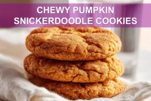CHEWY PUMPKIN SNICKERDOODLE COOKIES warm soft cookies on white napkin with clear glass water