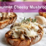 Gourmet Cheesy Mushroom: 5 Irresistible Recipes 7 Gourmet Cheesy Mushroom crostini with melted cheese thyme and olive oil on sourdough