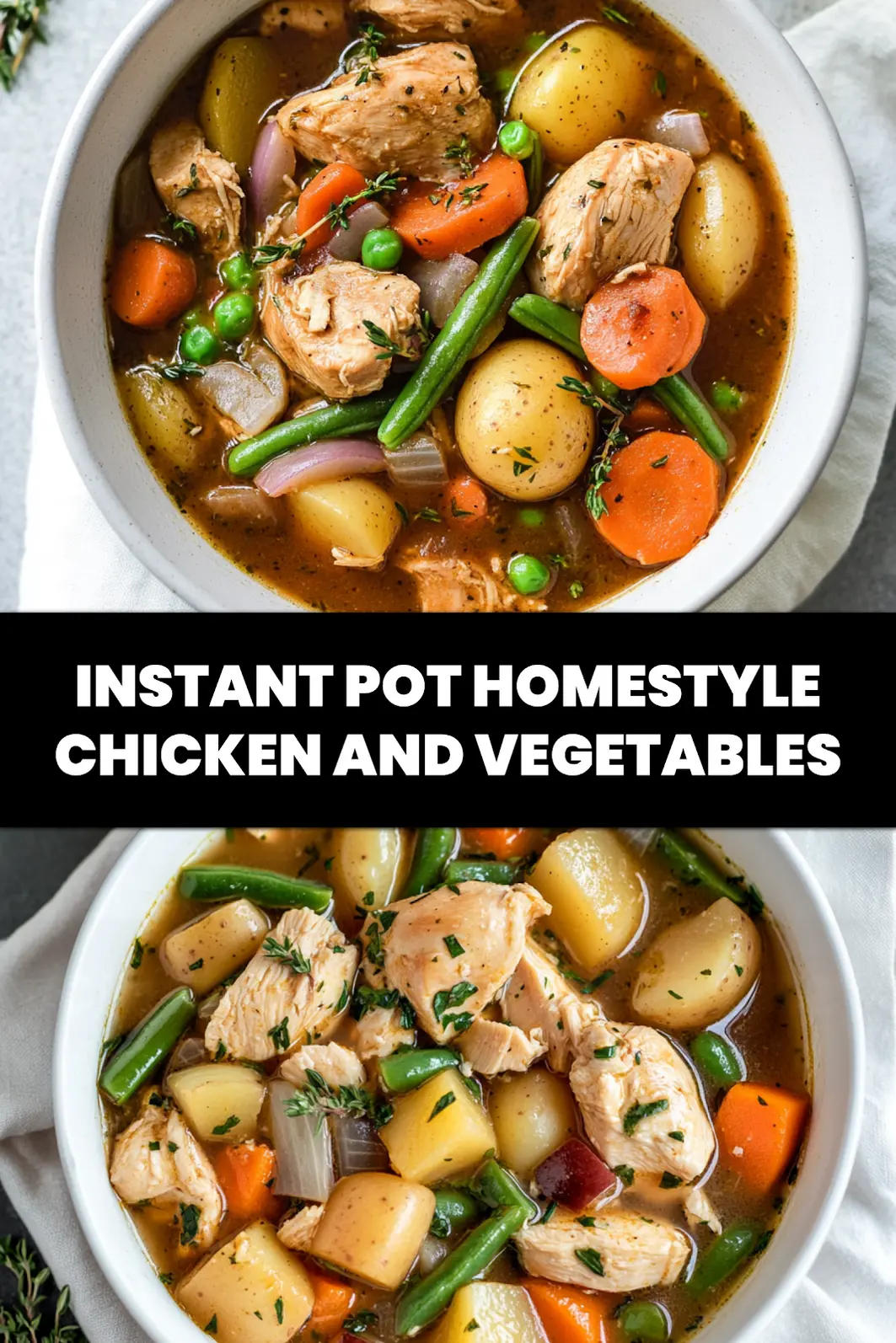 Instant Pot Homestyle Chicken and Vegetables: Easy Comfort Meal 6 INSTANT POT HOMESTYLE CHICKEN AND VEGETABLES comforting stew in a warm inviting overhead hero photo_pin