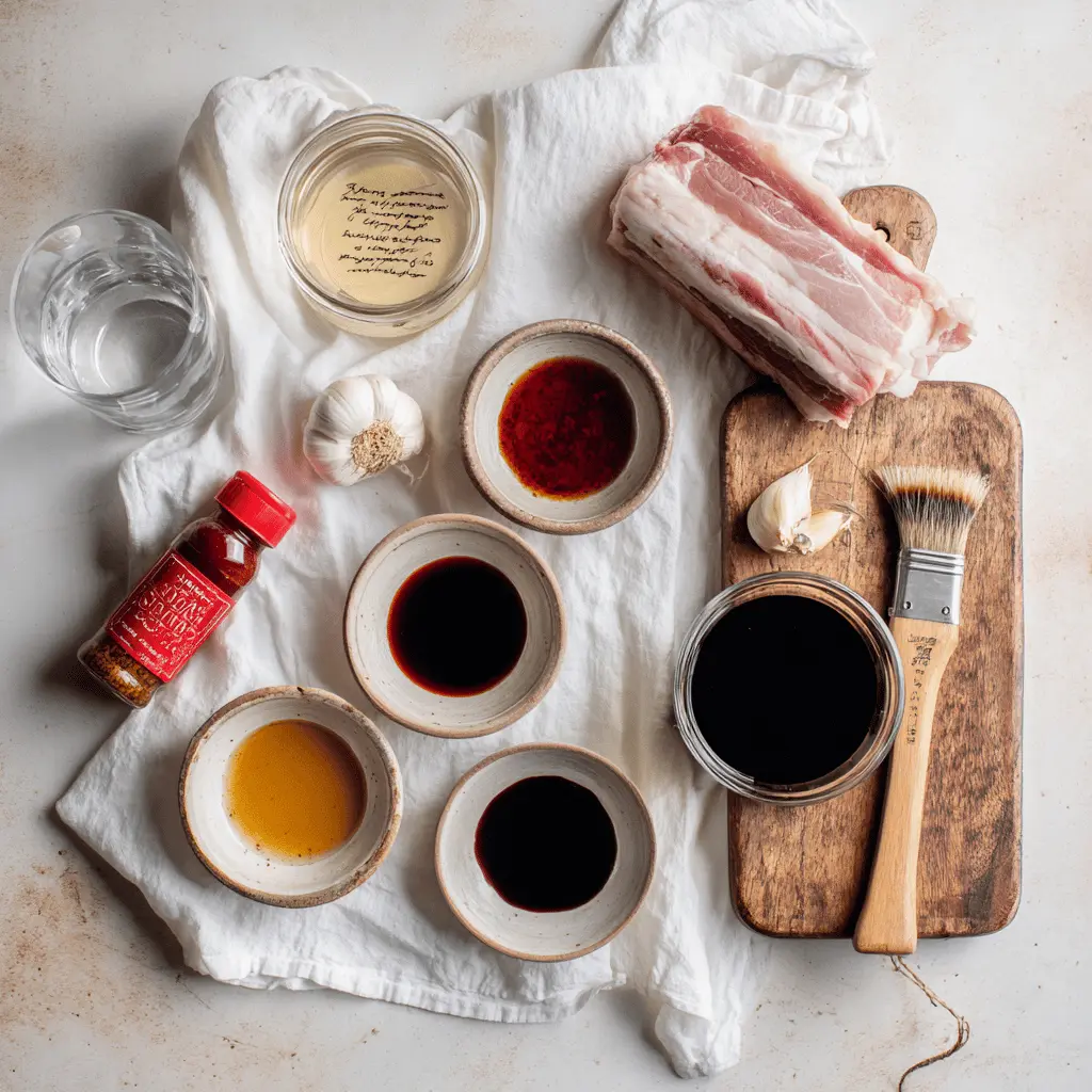 Air Fryer Char Siu Pork: Simple Delicious Recipe 5 Air Fryer Char Siu Pork sliced glazed on white napkin with clear glass of water
