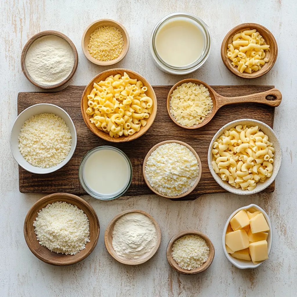 BEST HOMEMADE BAKED MAC AND CHEESE vibrant golden crust served in rustic white dish with glass of water