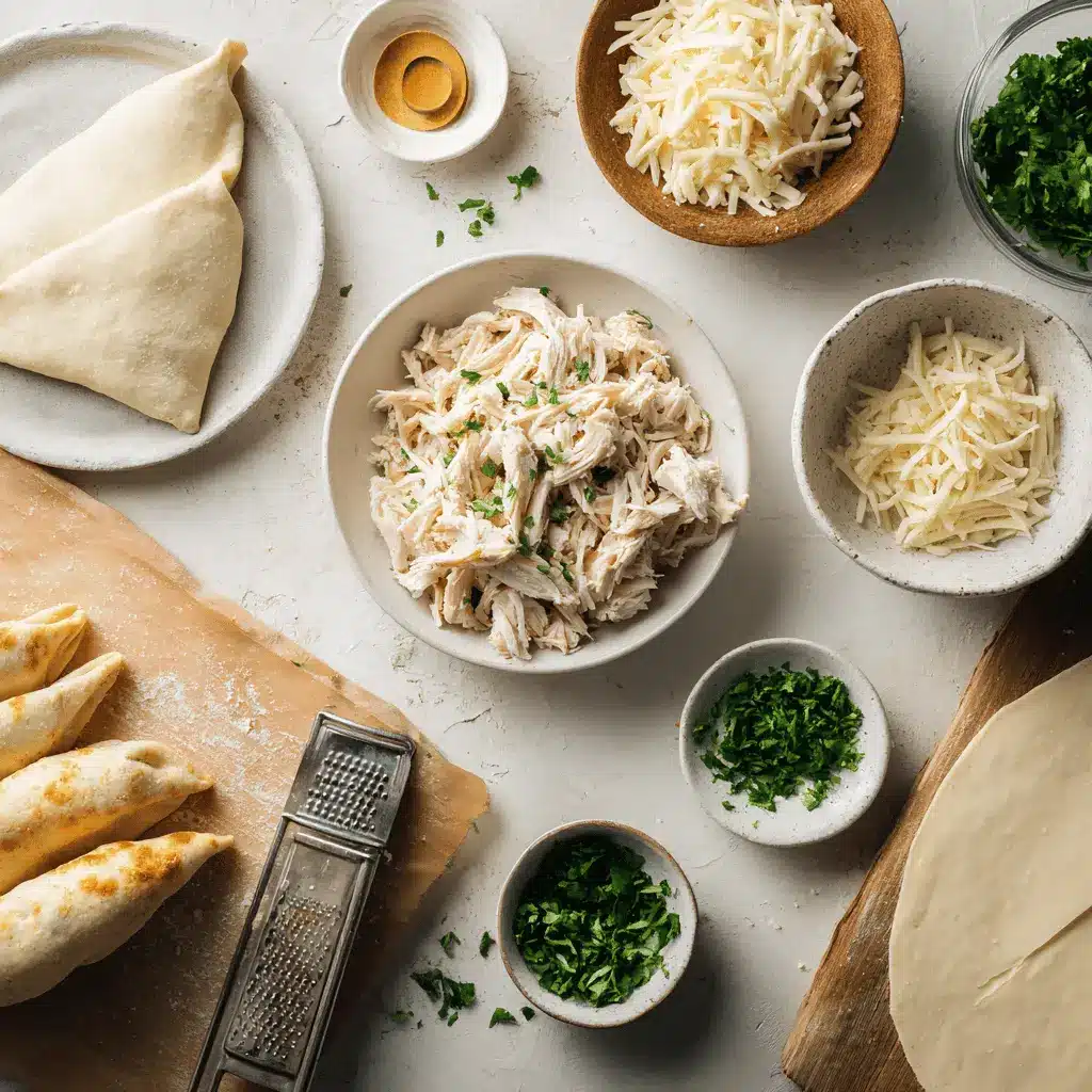 Cheesy Chicken Crescent Rolls: Easy Delicious Supper 5 CHEESY CHICKEN CRESCENT ROLLS golden baked crescents with melted cheese and herb garnish