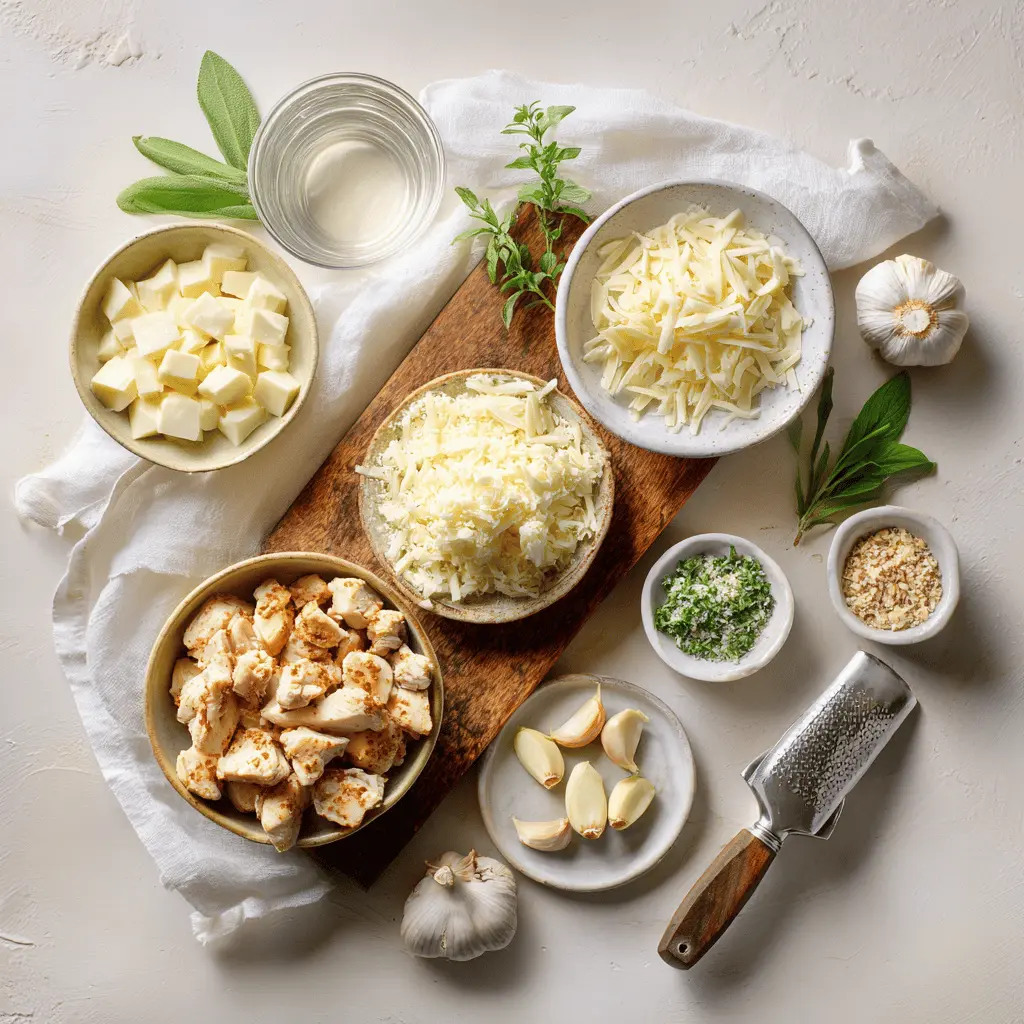 Garlic Parmesan Chicken plated with golden crust fresh herbs and grated cheese on white napkin