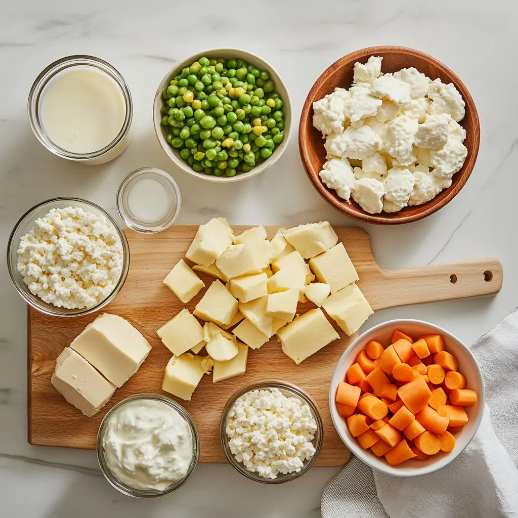 High Protein Cottage Cheese Breakfast Tacos: Irresistibly Easy 5 HIGH PROTEIN COTTAGE CHEESE BREAKFAST TACOS plated warmly with chicken pieces mixed vegetables and potatoes