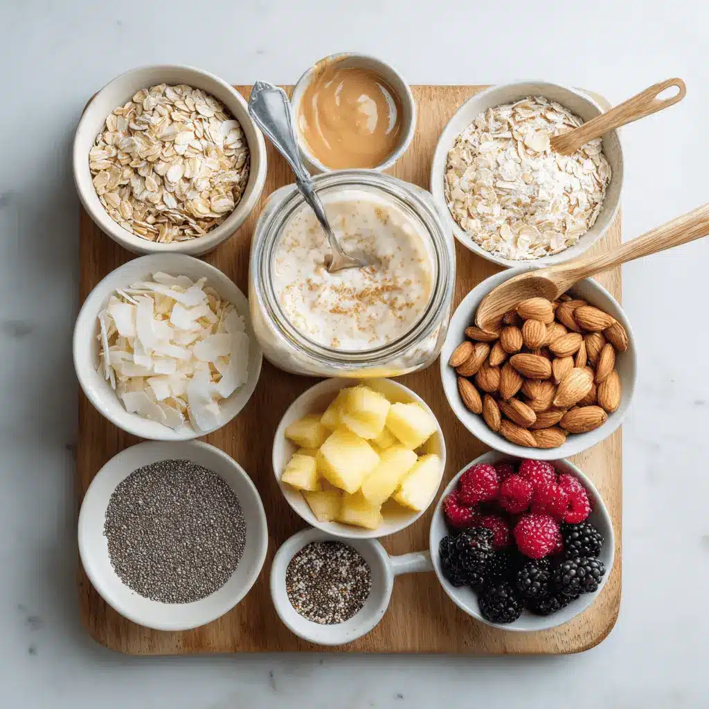 High-Protein Overnight Oats Recipe: Deliciously Easy 5 HIGH PROTEIN OVERNIGHT OATS RECIPE creamy jar with berries and coconut warm natural light