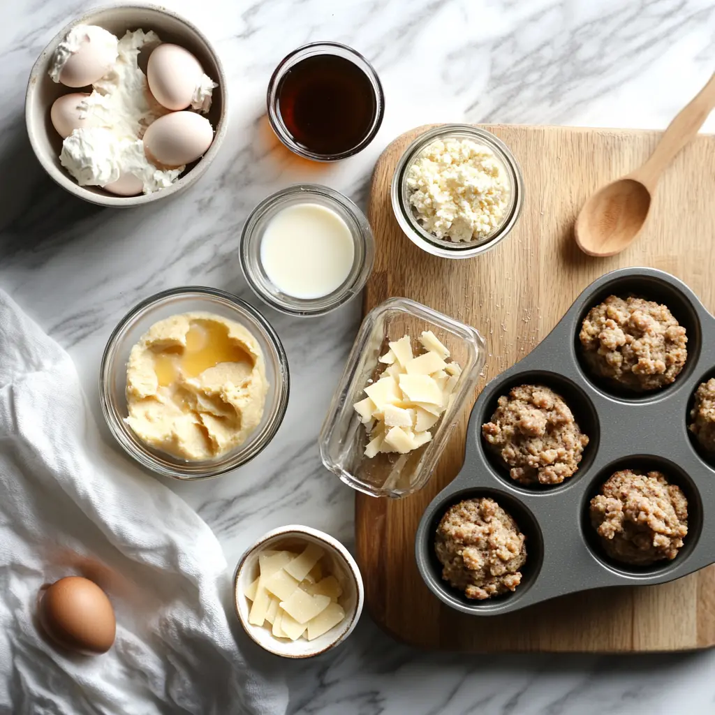 HIGH PROTEIN PANCAKE SAUSAGE MINI MUFFINS golden cheesy savory mini muffins