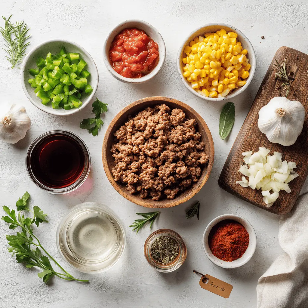 Hairy Bikers Chilli Con Carne hearty bowl on white napkin with glass of water