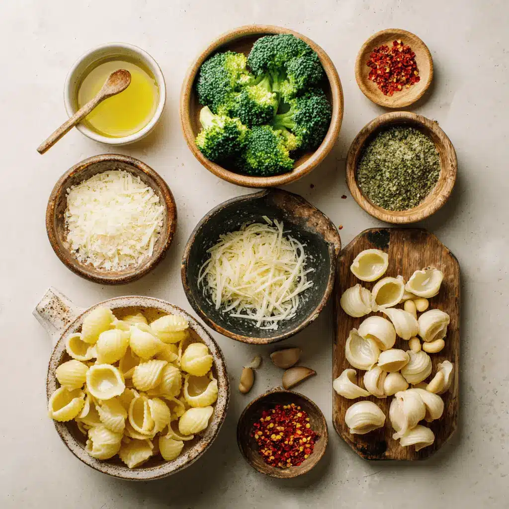 LIGHT AND HEALTHY BROCCOLI PASTA plated with broccoli florets garlic and grated cheese warm natural light