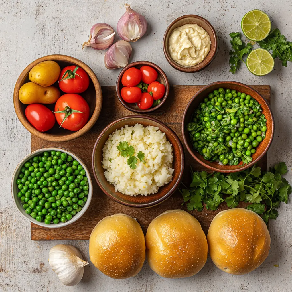Pav Bhaji: Easy Delicious Indian Street Feast 4 PAV BHAJI hero bowl with buttered pav herbs lime wedge and glass of water