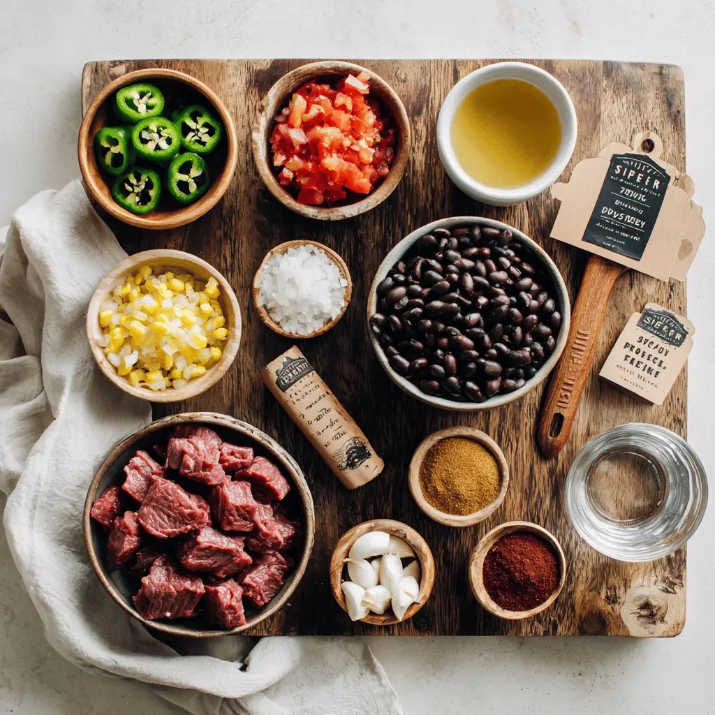 Spicy Steak Chili: Easy and Delicious Recipe Secrets 5 Spicy Steak Chili in bowl on white napkin warm inviting natural light glass of water