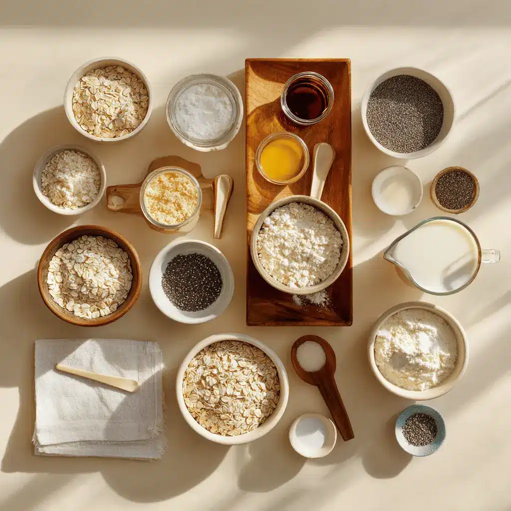 VANILLA OVERNIGHT OATS RECIPE creamy vanilla oats with chia seeds and maple syrup