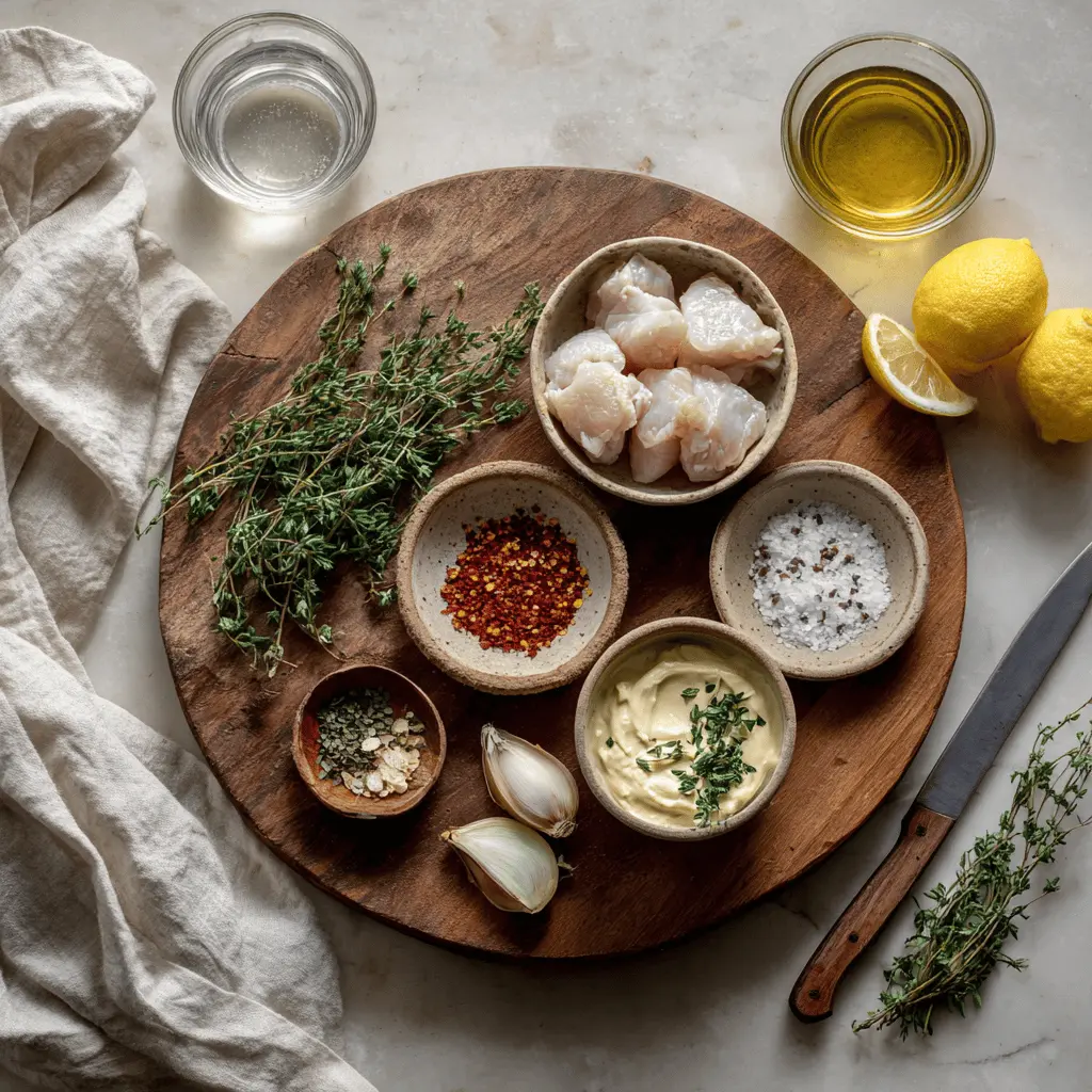 skillet crispy chicken thighs golden crisp skin lemon thyme on white napkin