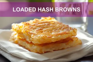 Loaded Hash Browns: Simple Irresistible Breakfast Magic LOADED HASH BROWNS with avocado scrambled eggs cottage cheese and everything bagel seasoning on napkin