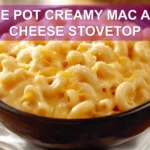 ONE POT CREAMY MAC AND CHEESE STOVETOP creamy stovetop mac and cheese close up mouthwatering