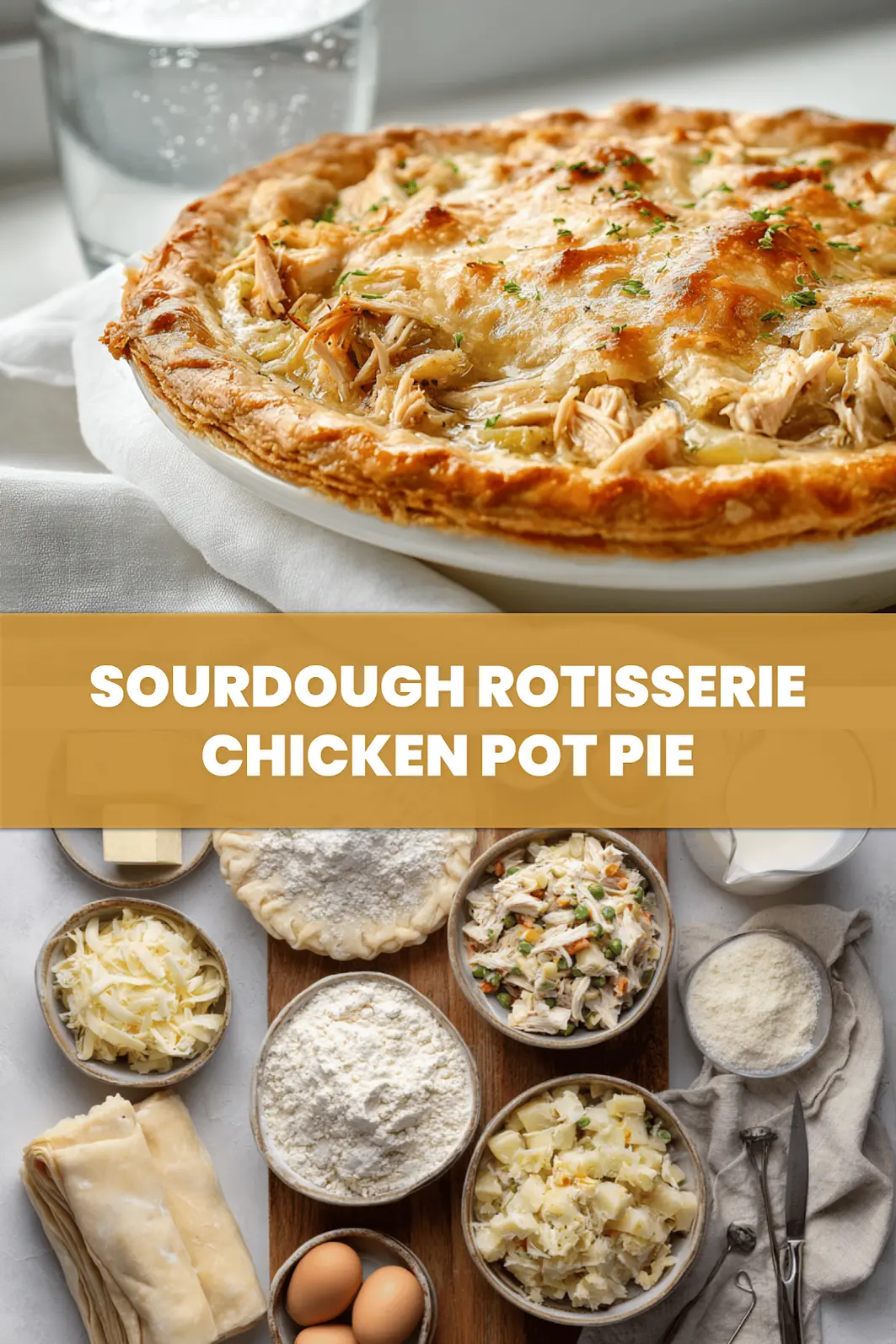 SOURDOUGH ROTISSERIE CHICKEN POT PIE hearty sourdough crust and rich chicken filling_pin