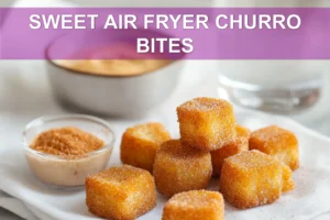 Sweet Air Fryer Churro Bites: Easy and Delicious Recipe SWEET AIR FRYER CHURRO BITES close-up plated bites on white napkin with water glass