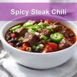 Spicy Steak Chili: Easy and Delicious Recipe Secrets 7 Spicy Steak Chili in bowl on white napkin warm inviting natural light glass of water