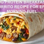 30G PROTEIN BREAKFAST BURRITO RECIPE FOR EPIC MORNING FUEL scrambled egg turkey sausage cheddar burrito